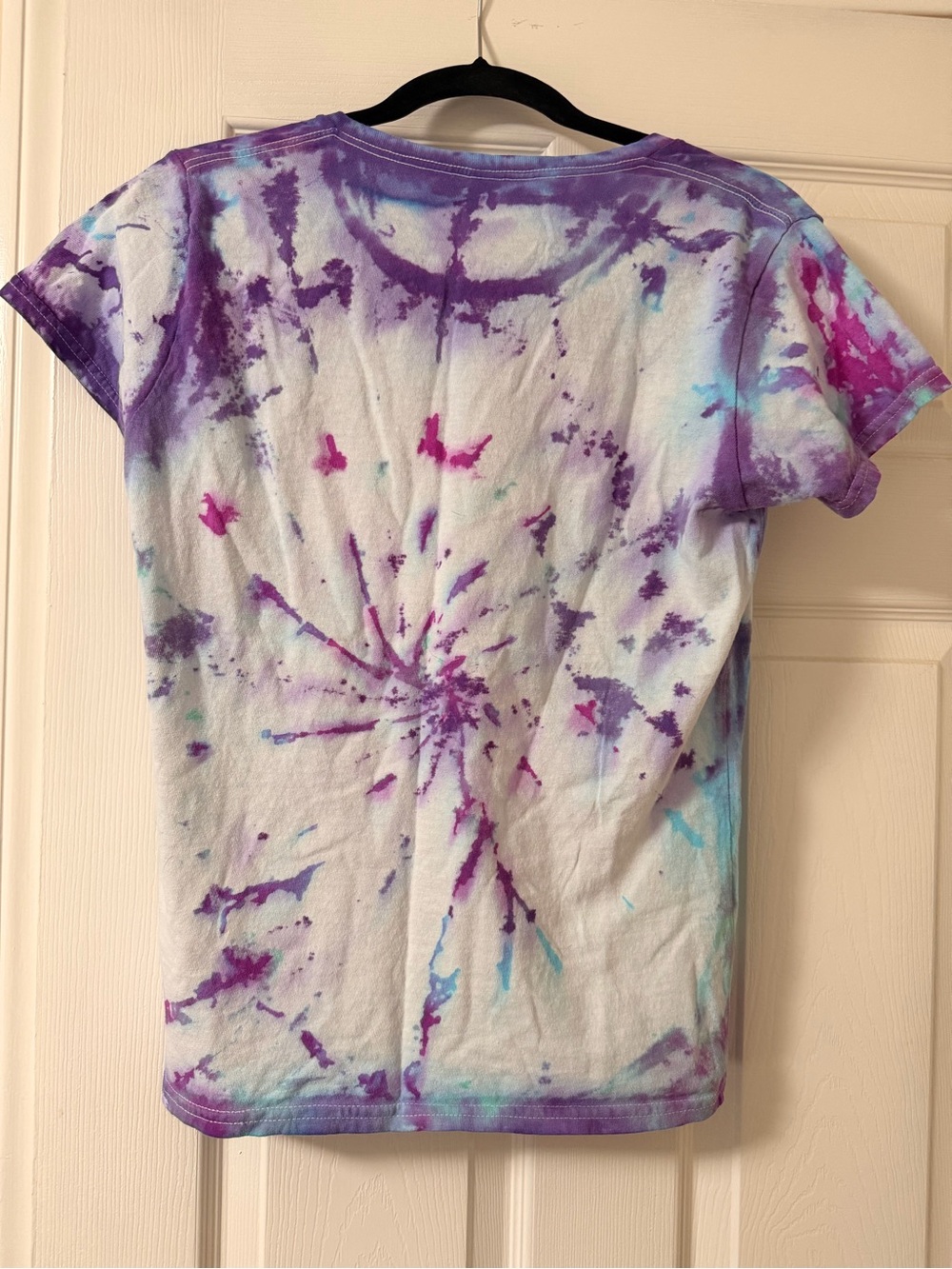 Gildan Tie-Dye Short Sleeve Tee in Purple, Pink, Blue, White